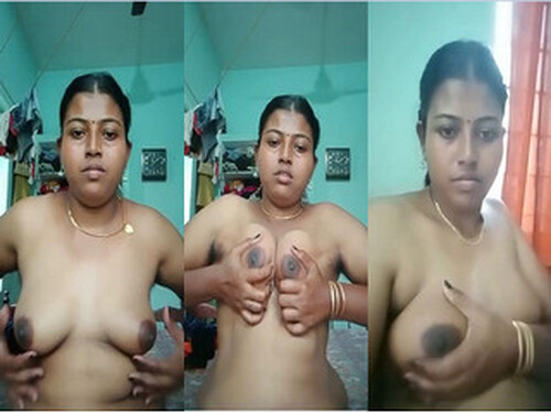 Horny Indian Bhabhi Pressing Her Boobs