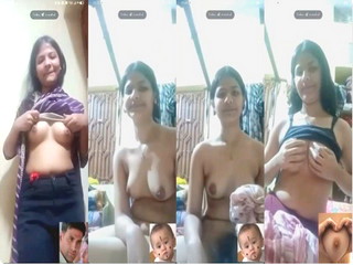 Cute Desi Girl Shows Boobs For BF On VC