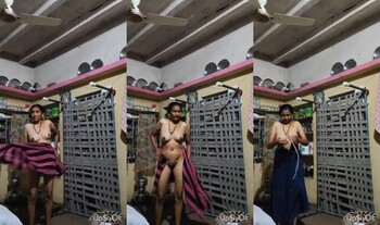 Indian Mom Wearing Cloths Record By Son